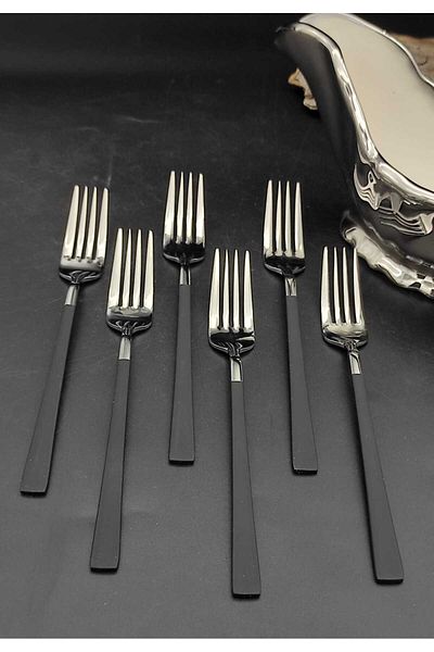 BRONDOFF Stayle Black 6 Piece Dessert Forks