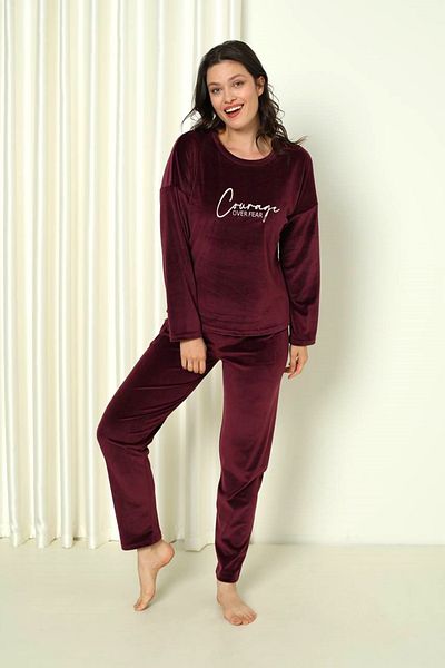 SEBOTEKS Soft Textured Velvet Women's Pajamas Set 20820
