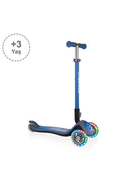 Globber Elite Deluxe Lighted Scooter - Navy Blue
