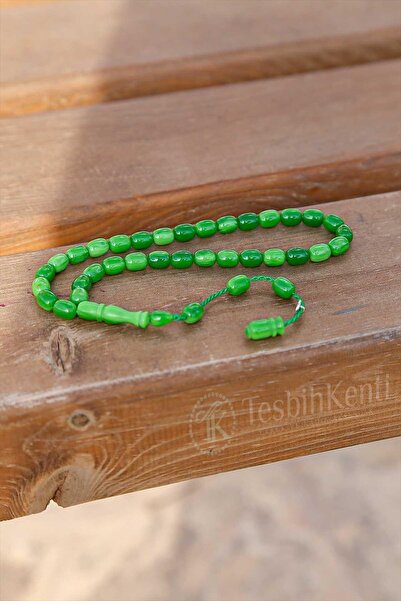 TESBİHKENTİ Mărgele de rugăciune de chihlimbar strânse până la gleznă verde p...