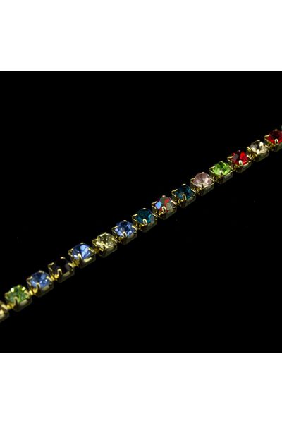 Turgut Brode Crystal Stone Colorful Ribbon Ss12