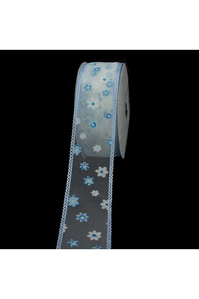 bidoluhobi Organza Tulle Κορδέλα Λουλούδι Με Εκτύπωση 3,8 εκ