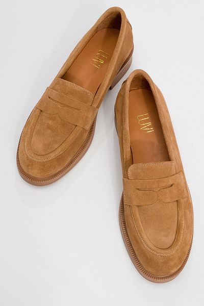 LuviShoes PLINE Soil Wildleder-Damen-Loafer-Schuhe aus echtem Leder