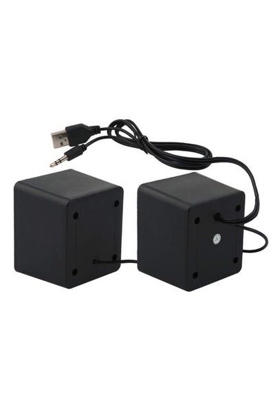 nelerbulurum ŞIK TASARIMLI TÜM CİHAZLARA UYUMLU 1+1 KARE MODEL MİNİ USB HOPARLÖR - SPEAKER (2*3 WATT)
