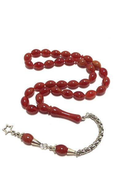 TESBİHKENTİ Chihlimbar pudră de culoare burgundy închis