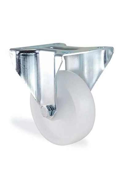 Kama Ø100 Polypropylene Fixed Wheel with Flange Connection 110 Kg. Capacity