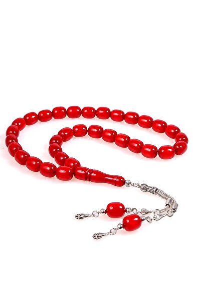 TESBİHKENTİ Chihlimbar pulbere în nuanță roșie - Mărgele de rugăciune cu jumă...