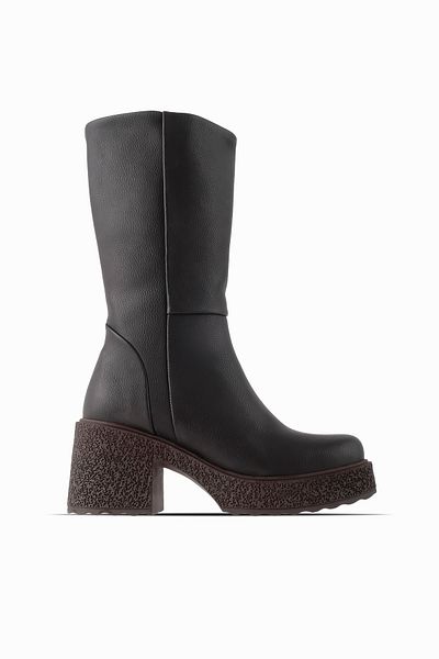 Lal Shoes & Bags Amaya Women - Кафяви боти на ток с висока подметка и цип
