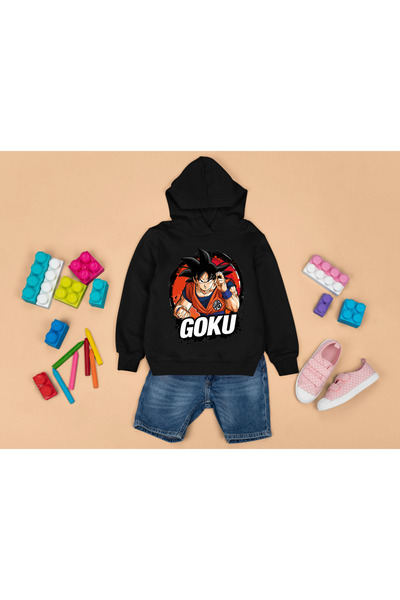 MAGORS Anime Goku Printed Children's 3 Yarn Children's Sweatshirt with Hooded...