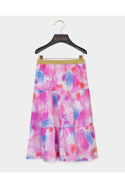 Escada Color Patterned Children's Skirt with Stripe Detail