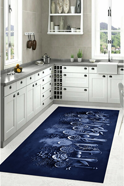 Napoli Home Dijital Baskılı Baharat Desenli Yıkanabilir Kaymaz Taban Yolluk Salon Mutfak Halısı