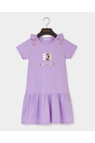 Escada Button Detailed Logo Children's Dress