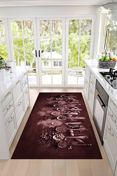 Napoli Home Dijital Baskılı Baharat Desenli Yıkanabilir Kaymaz Taban Yolluk S...