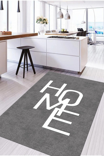 Napoli Home Dijital Baskılı Modern Home Yazılı Yıkanabilir Kaymaz Taban Yollu...