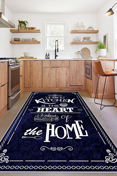 Napoli Home Baskılı Kıtchen Yazı Desenli Yıkanabilir Kaymaz Taban Yolluk Salo...