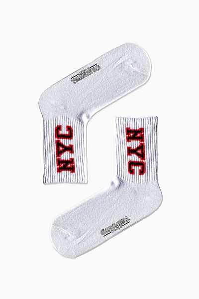CARNAVAL SOCKS Πολύχρωμες αθλητικές κάλτσες με γραπτά σχέδια Nyc