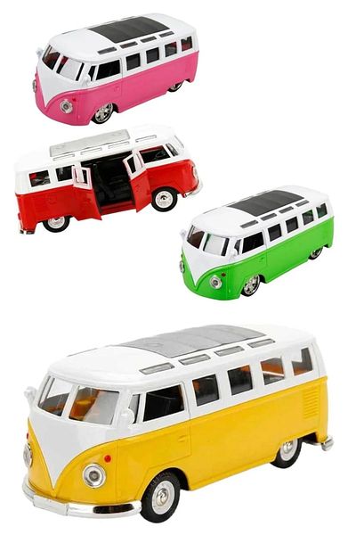 Shem Woswos Pull and Drop Mini Bus with Sound and Light 14 cm