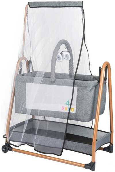 4KİDS Oxford Anne Yanı Beşik Portatif Sallanır Beşik Sepet Hamak Bebek Beşik