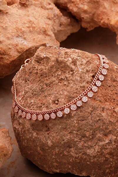 Sümer Telkari Gurmet Sıra Taşlı Rose Gümüş Bileklik 4370