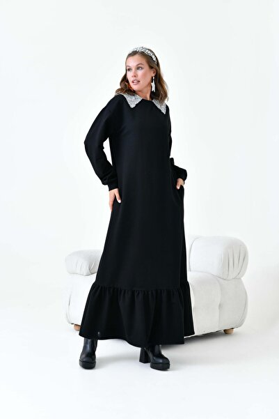 FTZ WOMEN Női babagalléros ruha fekete 30968