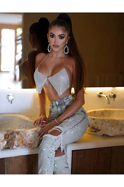 TakıConcept Parlak Askılı Sütyen, Vücut Aksesuarı Seksi Üst