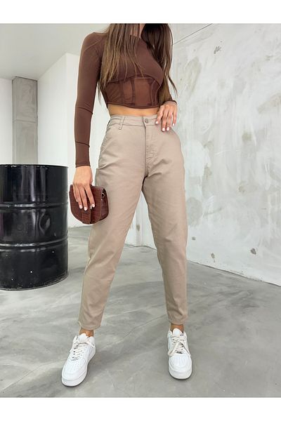 BİKELİFE Flexible Lycra-Mom-Hose für Damen mit hoher Taille