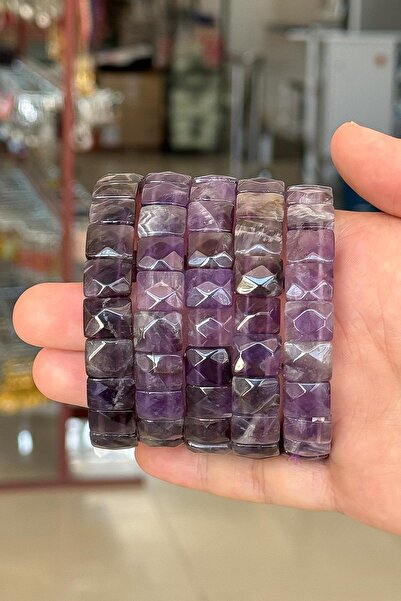 TESBİHKENTİ Amethyst Bracelet - Square Facet Cut