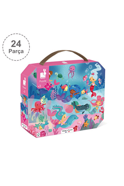 Janod 24 Parça Çantalı Puzzle - Deniz Kızı