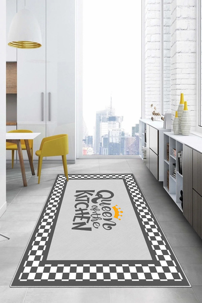 Napoli Home Baskılı Çerçeve Model Kitchen Yazılı Yıkanabilir Kaymaz Taban Yol...