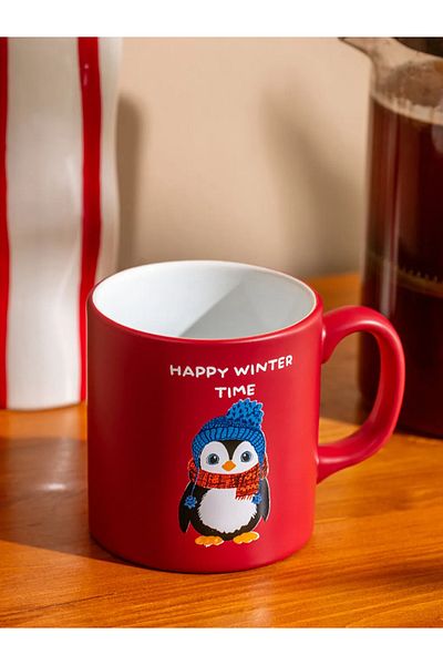 LC Waikiki Lcw Home Red Printed Ceramic Mug 320 ml
