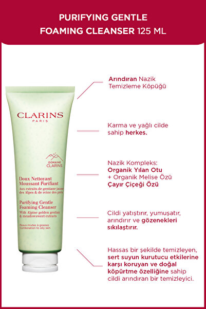 Clarins PURIFYING GENTLE FOAMING CLEANSER 125 ml - Normalden Kuruya Dönük Ciltler için Temizleyici