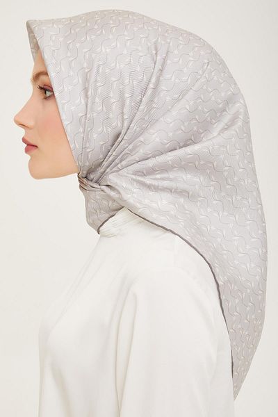 Belli Ασημί Twill Μεταξωτό Κασκόλ - 4001-04
