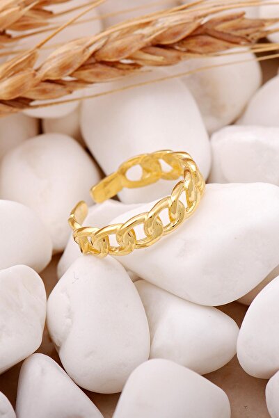 Sümer Telkari Gurmet Model Altın Yaldızlı Ince Gümüş Yüzük 3308