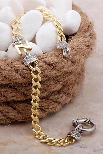 Sümer Telkari Z Harfli Gurmet Altın Yaldızlı Gümüş Bileklik 4046