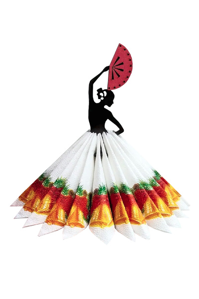 Probest DESIGN حامل مناديل خشبي للمرأة الراقصة