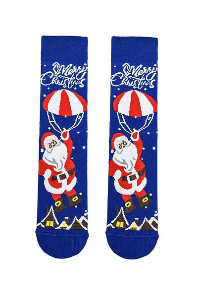 CARNAVAL SOCKS Синьо - Весела Коледа, надпис Коледен чорап