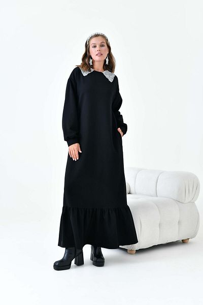 FTZ WOMEN Dámské šaty Black Baby Collar Ftz - 30968