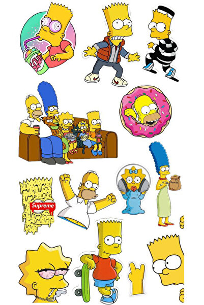 BK Design Simpsons Sticker Telefon Laptop Notebook Tablet Defter Matara Stike...