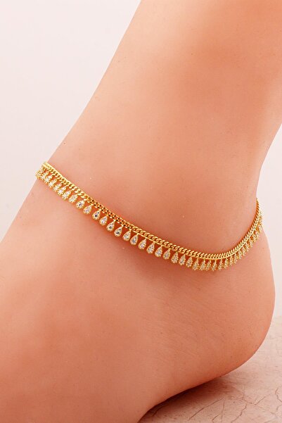 Sümer Telkari Gurmet Sıra Taşlı Altın Yaldızlı Gümüş Halhal 282