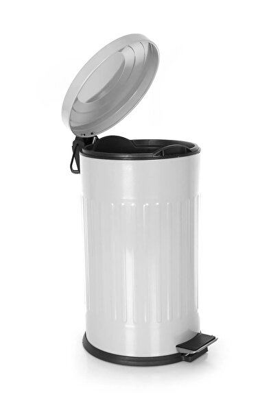GörSeç 16 Liter Gray Vintage Trash Can - Shock Absorber (Bathroom - Kitchen - Toilet - Balcony)