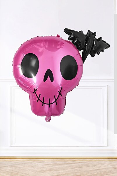 PEKSHOP الوردي الجمجمة احباط بالون الخفافيش الجمجمة هالوين الحلي احباط بالون