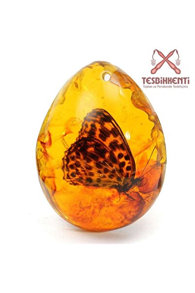 TESBİHKENTİ Απολιθωμένη σκόνη κεχριμπαριού πεταλούδας