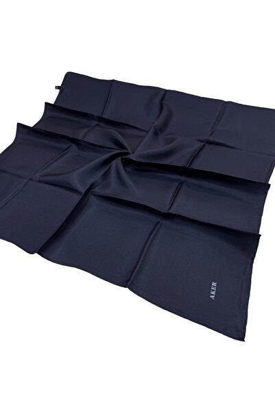 Aker Απλό μεταξωτό μαντήλι Twill - Navy Blue 921
