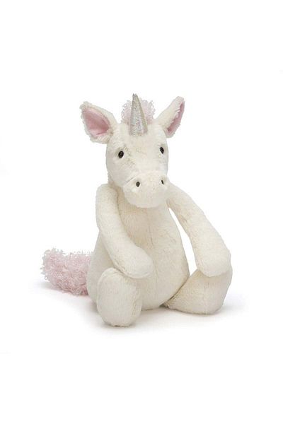 Jellycat خجولة منقوشة على شكل وحيد القرن - حجم متوسط 31 سم