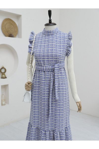 Modamorfo Ζώνη Tweed Gilet με βολάν στα μανίκια