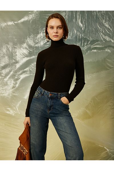 Koton Дамски кафяв пуловер 3WAK90283HT