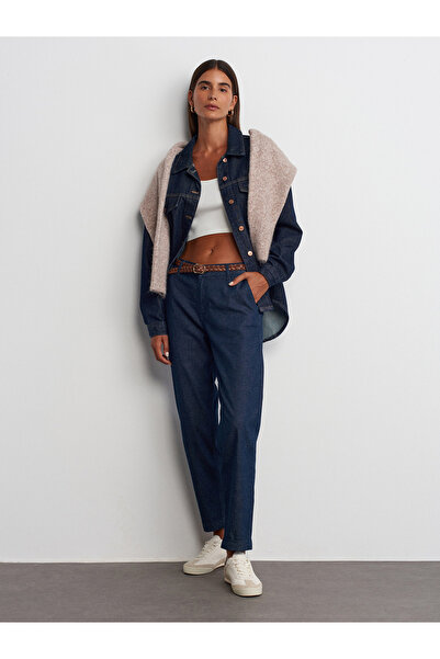 Dilvin 71724 Τζιν παντελόνι με διπλό πόδι-Μπλε
