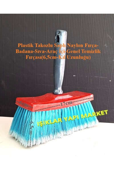 Işıklar Plastik Takozlu Saplı Naylon Fırça-Badana-Sıva-Araç İçi-Genel Temizli...