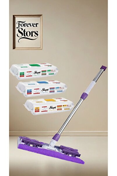 Sleepy YER MOP 3 ÇEŞİT YER TEMİZLEME HAVLUSU ALANA MANDALLI SETİ HEDİYE FOREV...