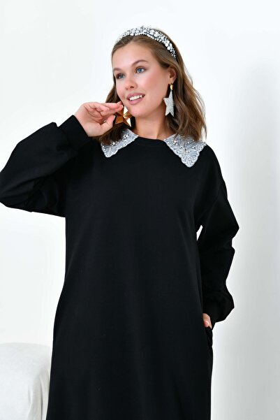 FTZ WOMEN Női babagalléros ruha fekete 30968